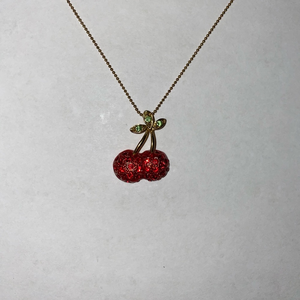 Cherries Necklace w/ original chain Like New
